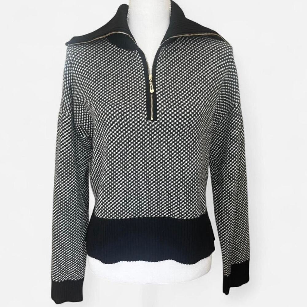 Rachel Zoe Quarter Zip Wide Collar Sweater Size M